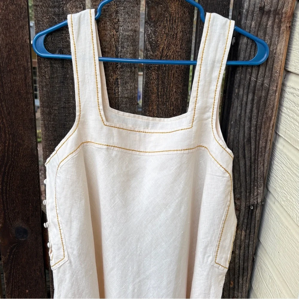 Christy Dawn The Khadia 100% Linen Floral Embroidery Dress NWOT In Cream Sz XL - Picture 8 of 15